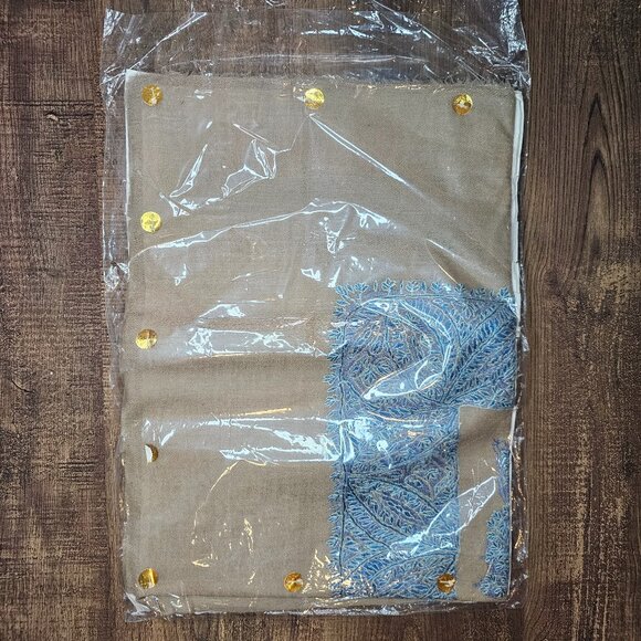 NEW! Hand Embroidered Kashmir Pashmina Cashmere Omani Mussar Shawl 2.5 Yards - Picture 1 of 5